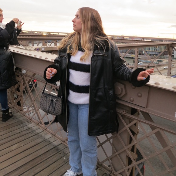 Wilson Black Leather Jacket with Fur Trim - Picture 6 of 7